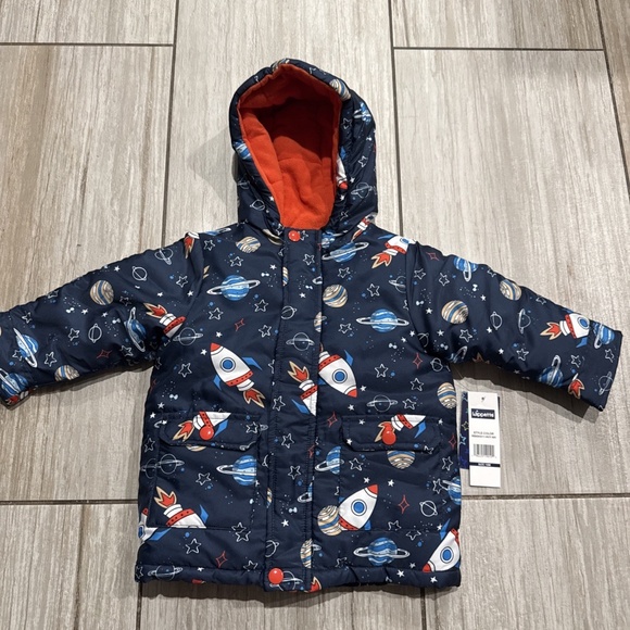 Wippette Fleece Lined Rocket Print Coat - Picture 1 of 4